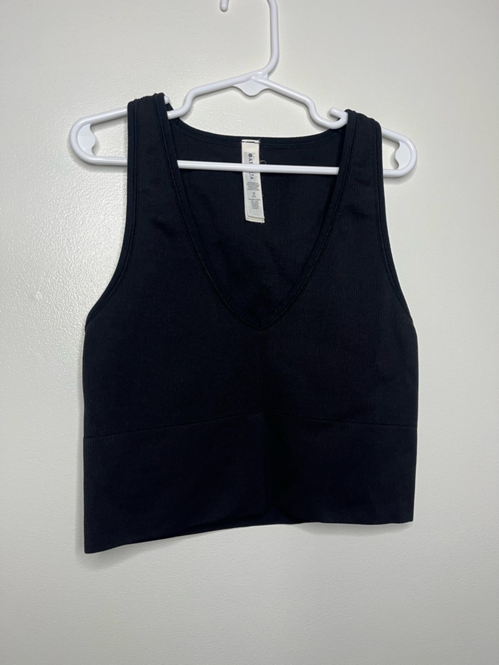Athleta Aurora Seamless Crop Rib Tank black Xs